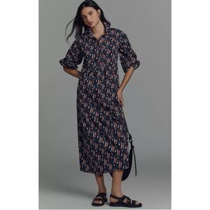 Maeve Anthropologie “Bettina Sailboat” Cotton Shirt Dress | Navy | Size XXS NWOT